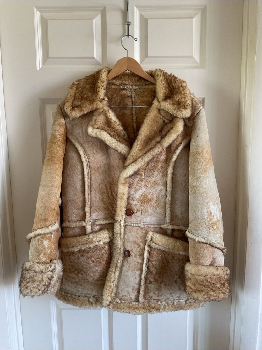 Vintage Gino Leathers Classic Shearling Marlboro Man Jacket Sz 40